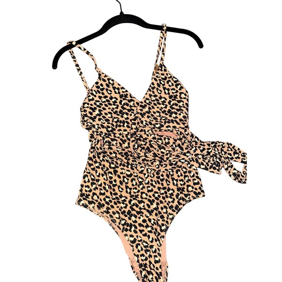 aerie Other - Aerie Leopard one piece wrap swimsuit